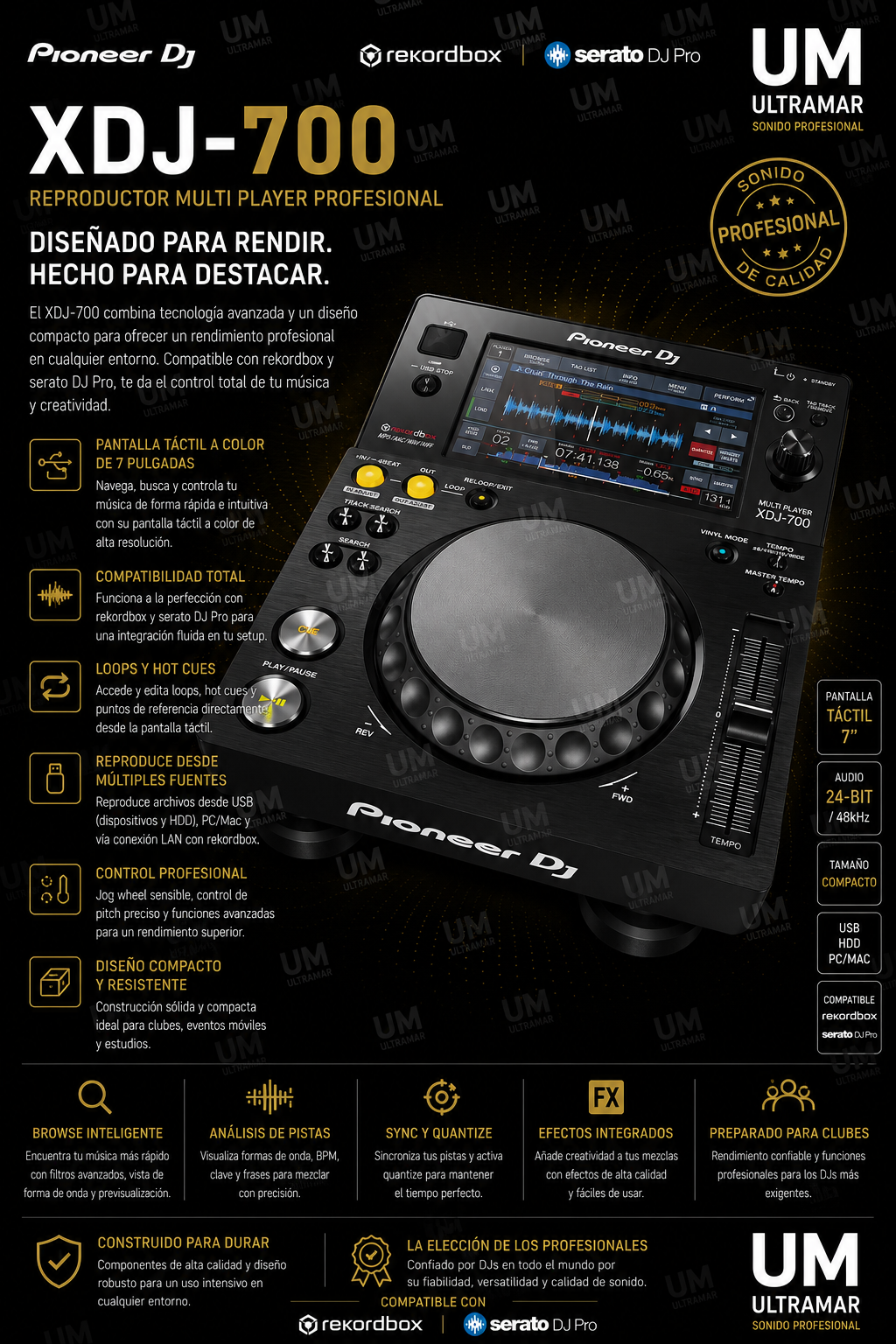 PIONEER XDJ700 Multireproductor DJ compacto