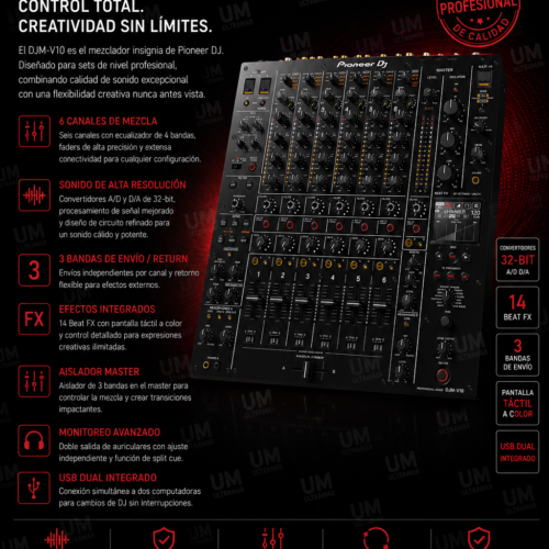 Pioneer DJM V10 mezcladora DJ profesional de 6 canales