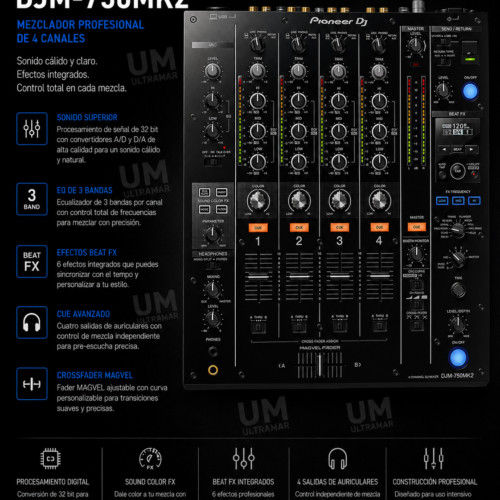 Pioneer DJ DJM-750MK2 Mezclador DJ de 4 Canales