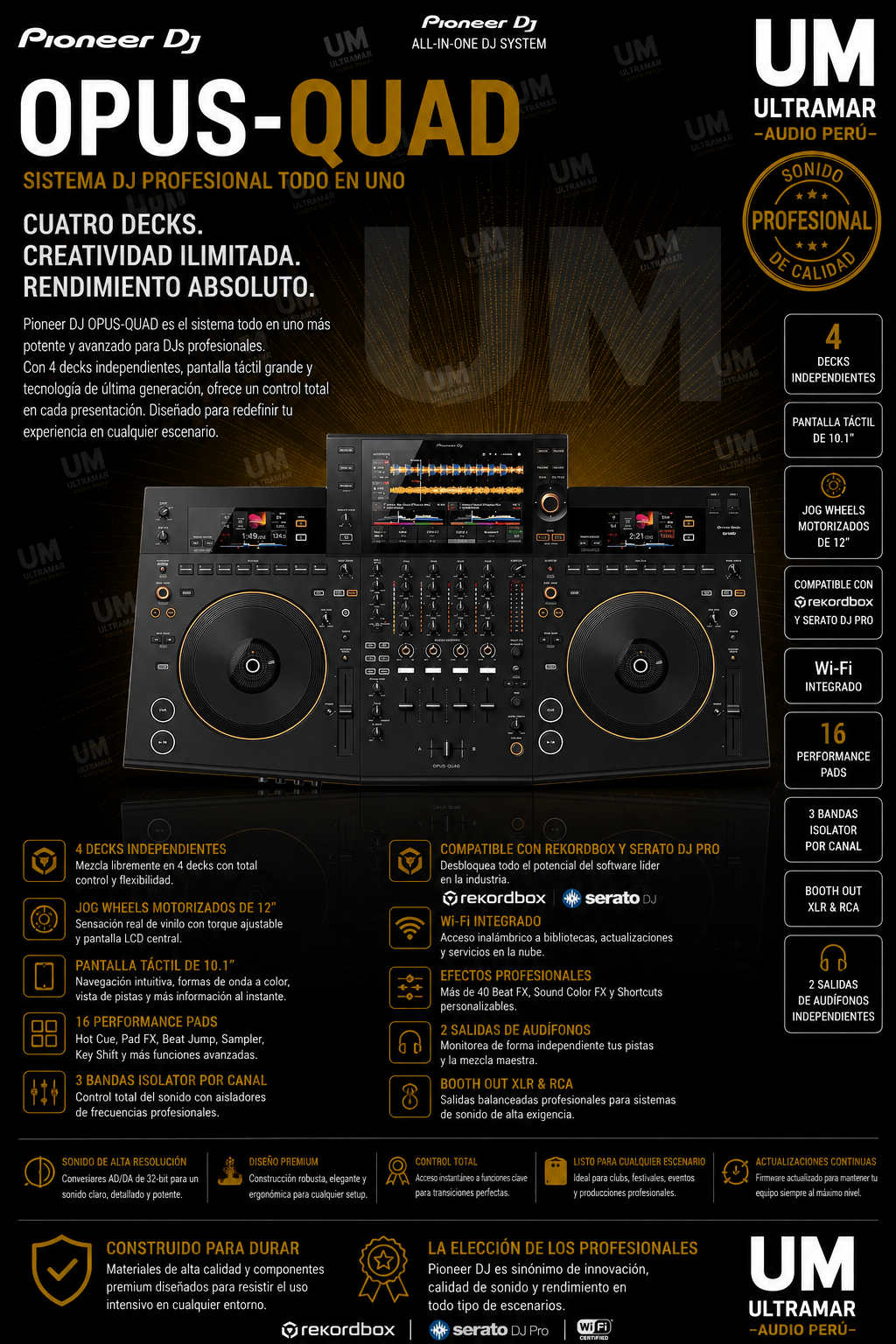 Pioneer DJ OPUS-QUAD Sistema DJ de 4 canales