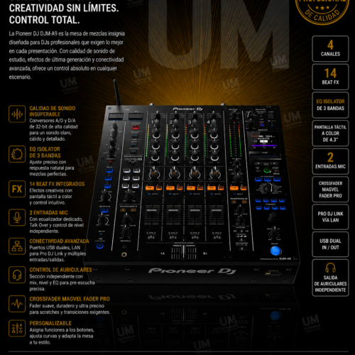 Pioneer DJ DJM-A9 Mezclador de DJ de 4 canales
