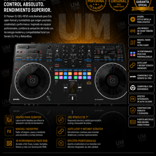 Pioneer DDJ-REV5 Controlador DJ de 2 canales estilo Scratch