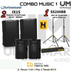 COMBO MUSIC 1 TURBOSOUND - 2 IX15 + SS200BB