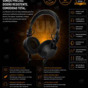 PIONEER HDJ-CX Auriculares DJ On-Ear profesionales (negro)