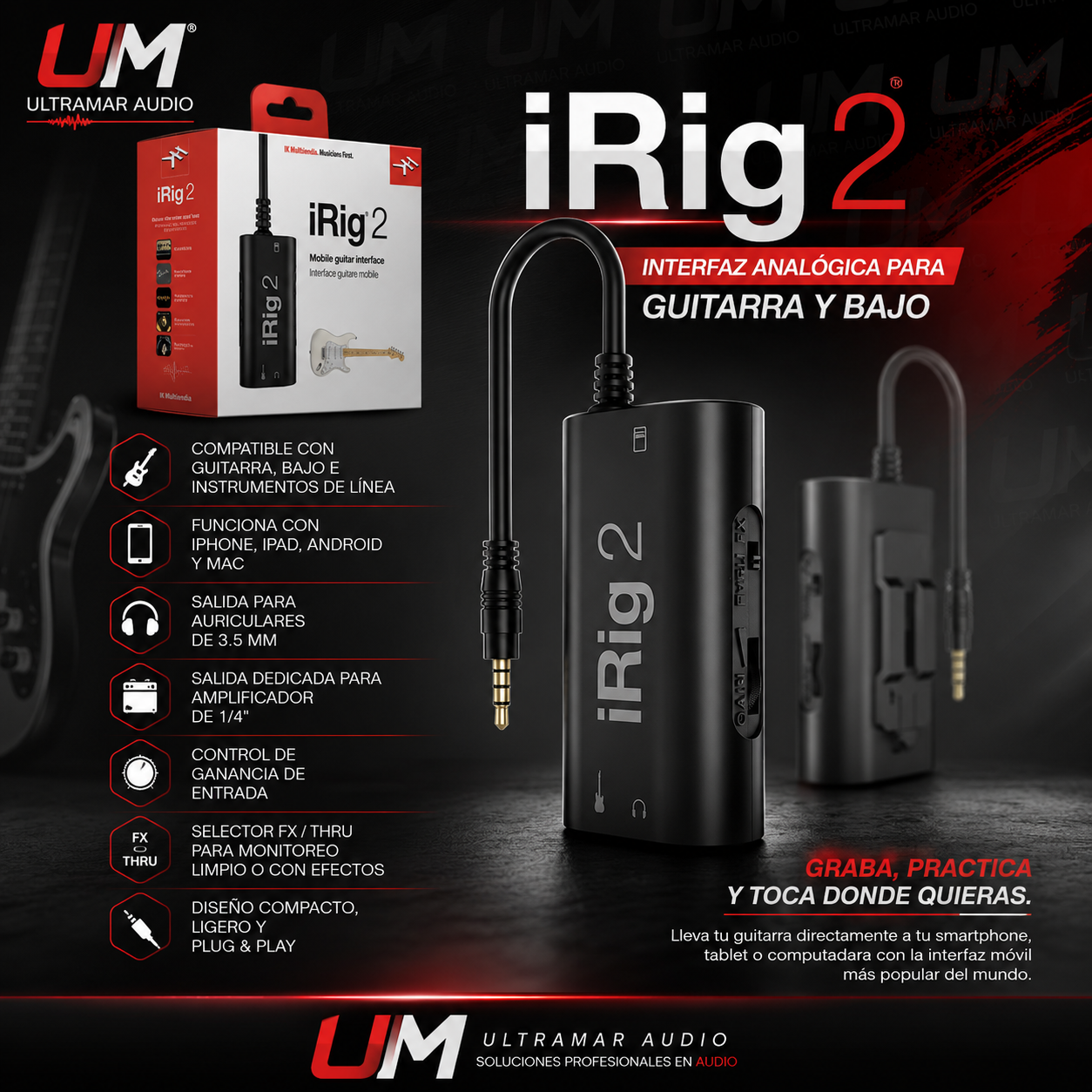 IK Multimedia iRig-2-PLG Interfaz de Audio