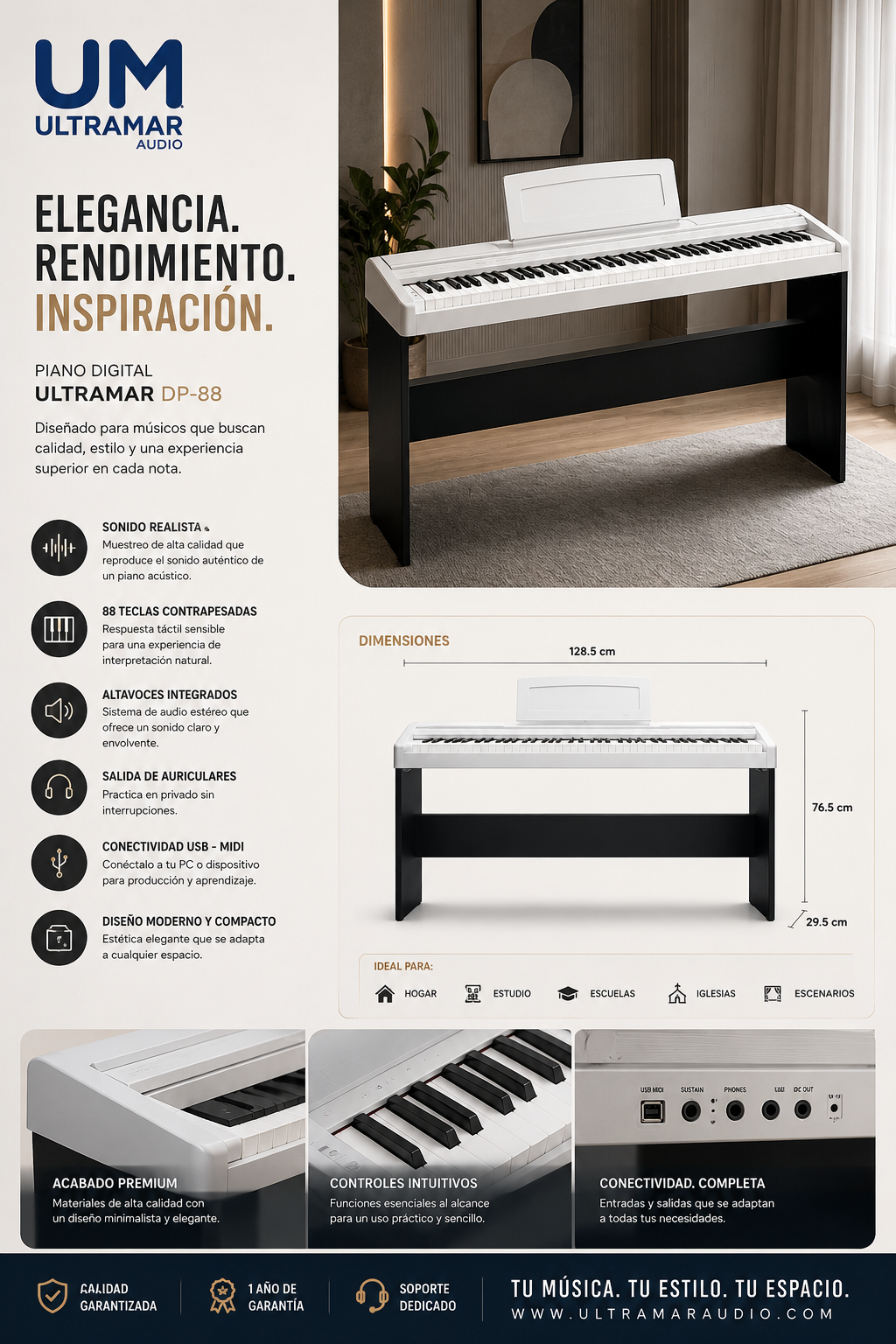 KORG SPST-1W BK Soporte para Piano - Imagen 2