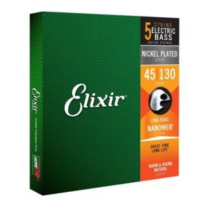 ELIXIR 14202 Cuerdas de Bajo – NANOWEB Coating 5-String Light Long Scale