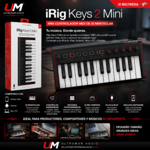 IK MULTIMEDIA – IP-IRIG-KEYS2MINI-IN  Controlador MIDI 25 Teclas