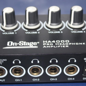 On-Stage HA4000 Amplificador de Auriculares de 4 Canales