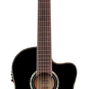 ORTEGA RCE141BK Guitarra Electroacústica Nylon - Family Pro Series - Black