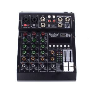 BareTone MAX FORCE 4 Mezcladora de Audio de 4 canales, USB, bluetooth