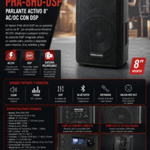 HALION PHA-8HD-DSP 8″ parlante activo AC/DC