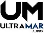 Ultramar Audio Logo negro Mar azul fondo blanco