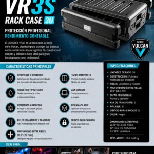 ODYSSEY VR3S Rack Case 3U corto de 3 espacios