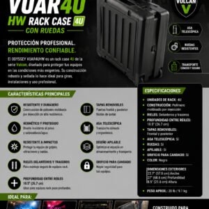 ODYSSEY  VUAR4UHW Case Rack 4U con Ruedas