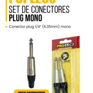 PSPL280  SET DE CONECTORES PLUG MONO - CONECTOR PLUG MONO 1/4" (6.35 mm) MONO