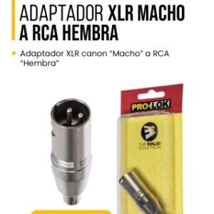 PCAD-XM-RF ADAPTADOR XLR MACHO A RCA HEMBRA - ADAPTADOR XLR CANON MACHO A RCA HEMBRA