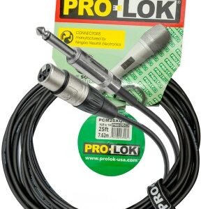 PCM25XQNK CABLE DE MICROFONO XLR A JACK MONO 7.62M - CABLE PARA MICROFONO JACK (6.35mm) MONO DE 8 METROS DE LONGITUD