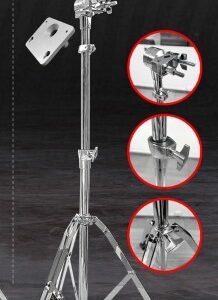 MRS-TJ-25D-B PEDESTAL CROMADO LIVIANO PARA BATERÍA ELECTRÓNICA