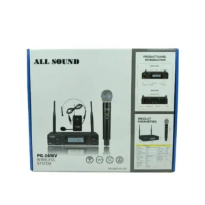 All Sound PG-16MV Micrófono Profesional UHF Dual Con Maletín De Aluminio