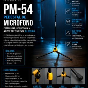 STM ELECTRONICS PM-54 PEDESTAL DE MICRÓFONO 1UNIDAD