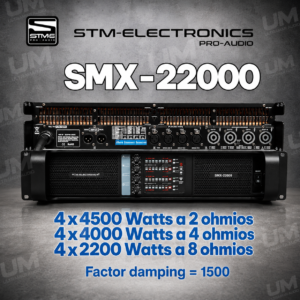 STM SMX22000 – Amplificador de Potencia Profesional Clase D de 4 Canales 20,000W