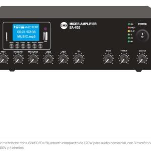 CMX EA-120 Amplificador Mezclador 120W con USB, SD, FM y Bluetooth 🔊🎶