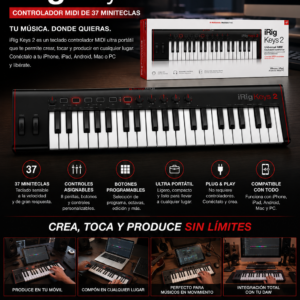 IRIG KEYS 2 Controlador MIDI de 37 miniteclas  IP-IRIG-KEYS2-IN