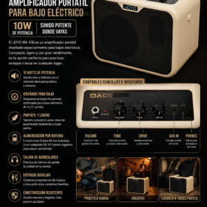 JOYO MA-10B Amplificador Portable para Bajo Eléctrico 10W