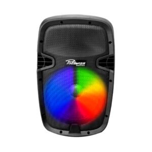 POTTENZA PZ-2115AUN-CB CAJA ACUSTICA ACTIVA 15″ C/USB, BT, BAT. FM Y C/1 MICROFONO INALAMBRICO C/LED 2000W PEAK