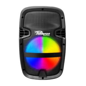 POTTENZA  PZ-8RB Caja acústica activa 8″ 200W USB, BLUETOOTH, Mic inalámbrico y alámbrico con led RGB
