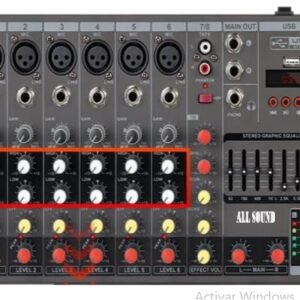 All Sound MS-80 - Mezcladora de 8 canales