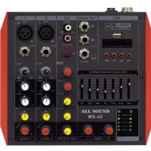 All Sound MS-40 - Mezcladora de 4 canales