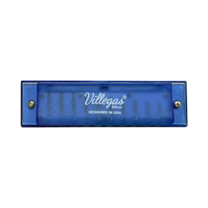 VGS-H10/BL VILLEGAS ARMONICA AZUL 10 AGUJEROS/DOBLE FILA C/PROTECTOR ABS