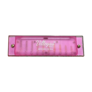 VGS-H10/PNK VILLEGAS ARMONICA ROSADA 10 AGUJEROS/DOBLE FILA C/PROTECTOR ABS