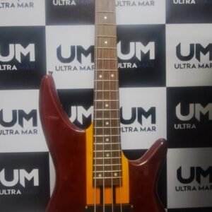 MEMPHIS FTBL-07B BASS BAJO DE 4 CUERDAS ACTIVO 2 HUMBUCKERS C/MARRON C/ FRANJA MARRON CL