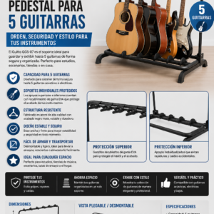 GUITTO GGS-07 PEDESTAL PARA 5 GUITARRAS