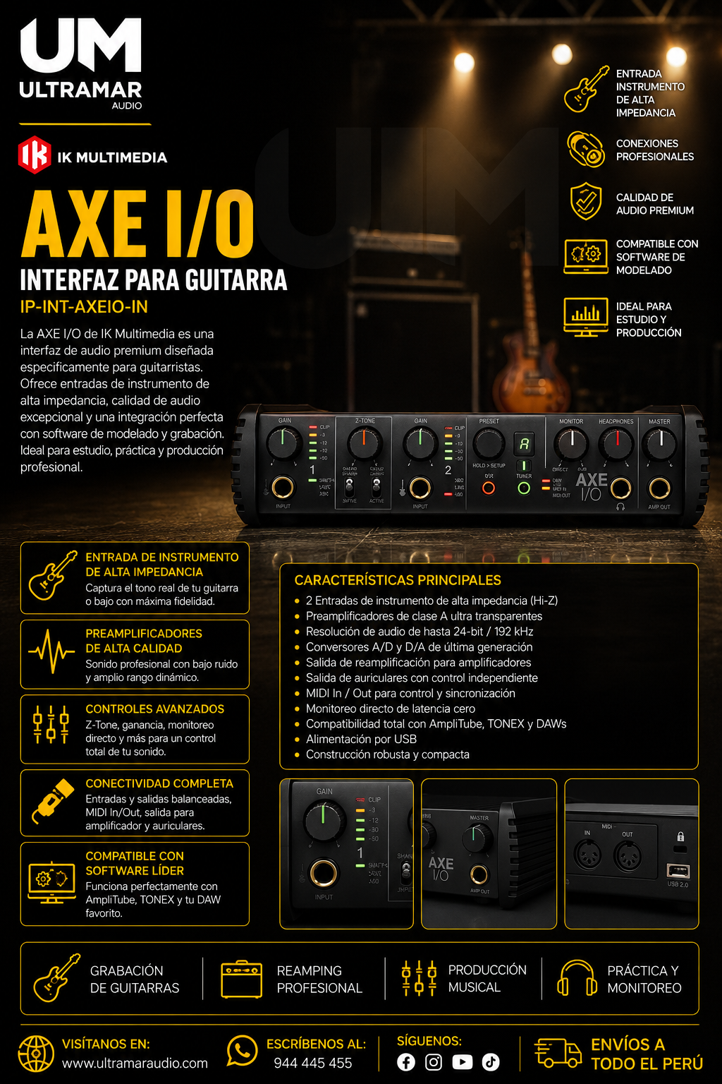 IK MULTIMEDIA IP-INT-AXEIO-IN INTERFAZ PARA GUITARRA