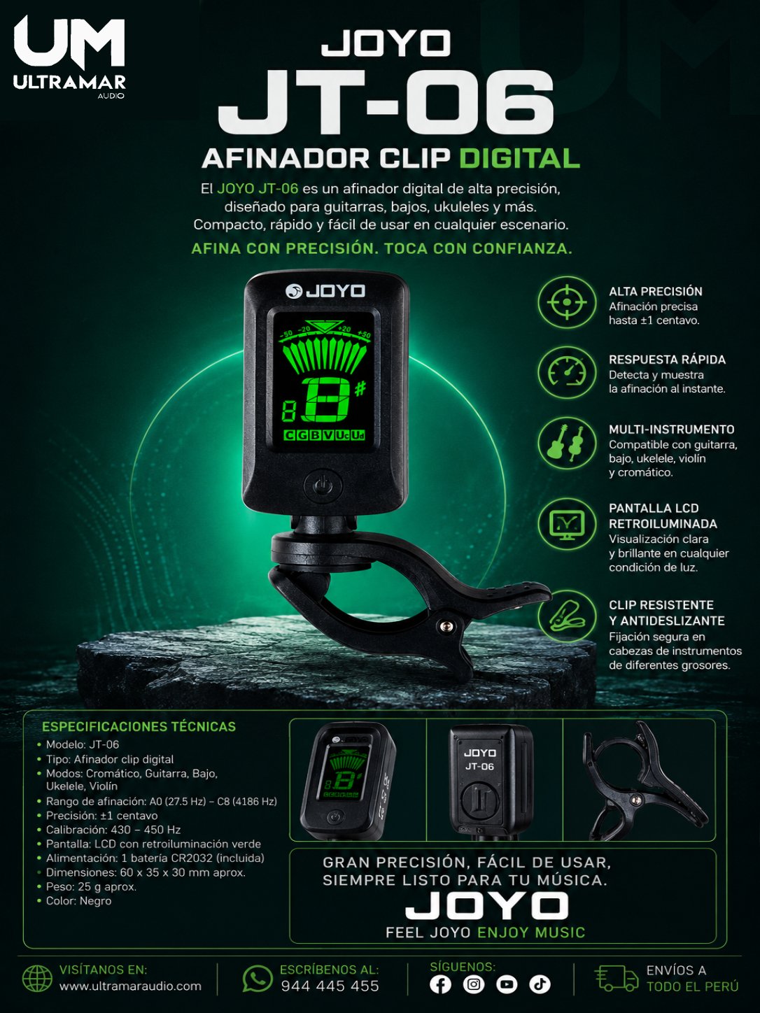 JOYO JT-06 Afinador Cromático