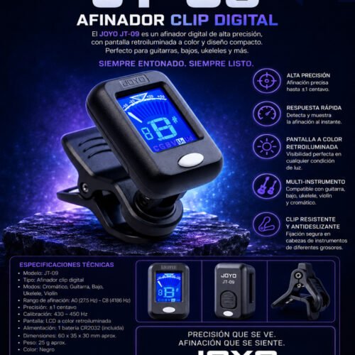 JOYO JT-09 Afinador de Guitarra
