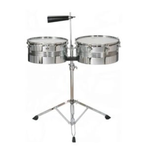 CASARES FTB-100C Timbal cromado14" + 15" con baquetas y campana (NO STAND)