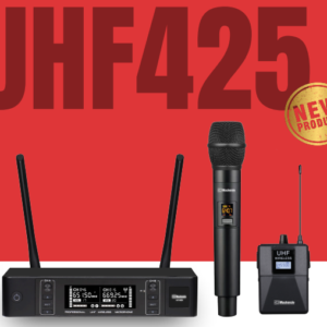MACKENZIE UHF-425 Micrófono Inalámbrico + Micrófono de Vincha C/N Batería Recargable