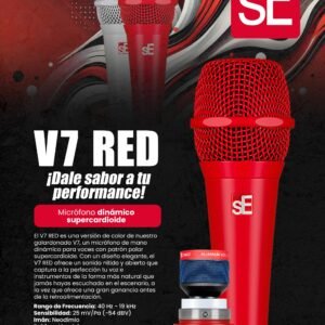 Se ELECTRONICS V7 RED Micrófono dinámico super cardioide