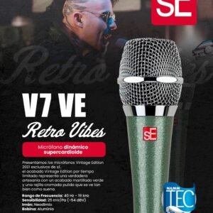 Se ELECTRONICS V7-VE Micrófono dinámico Supercardioide Edición Vintage