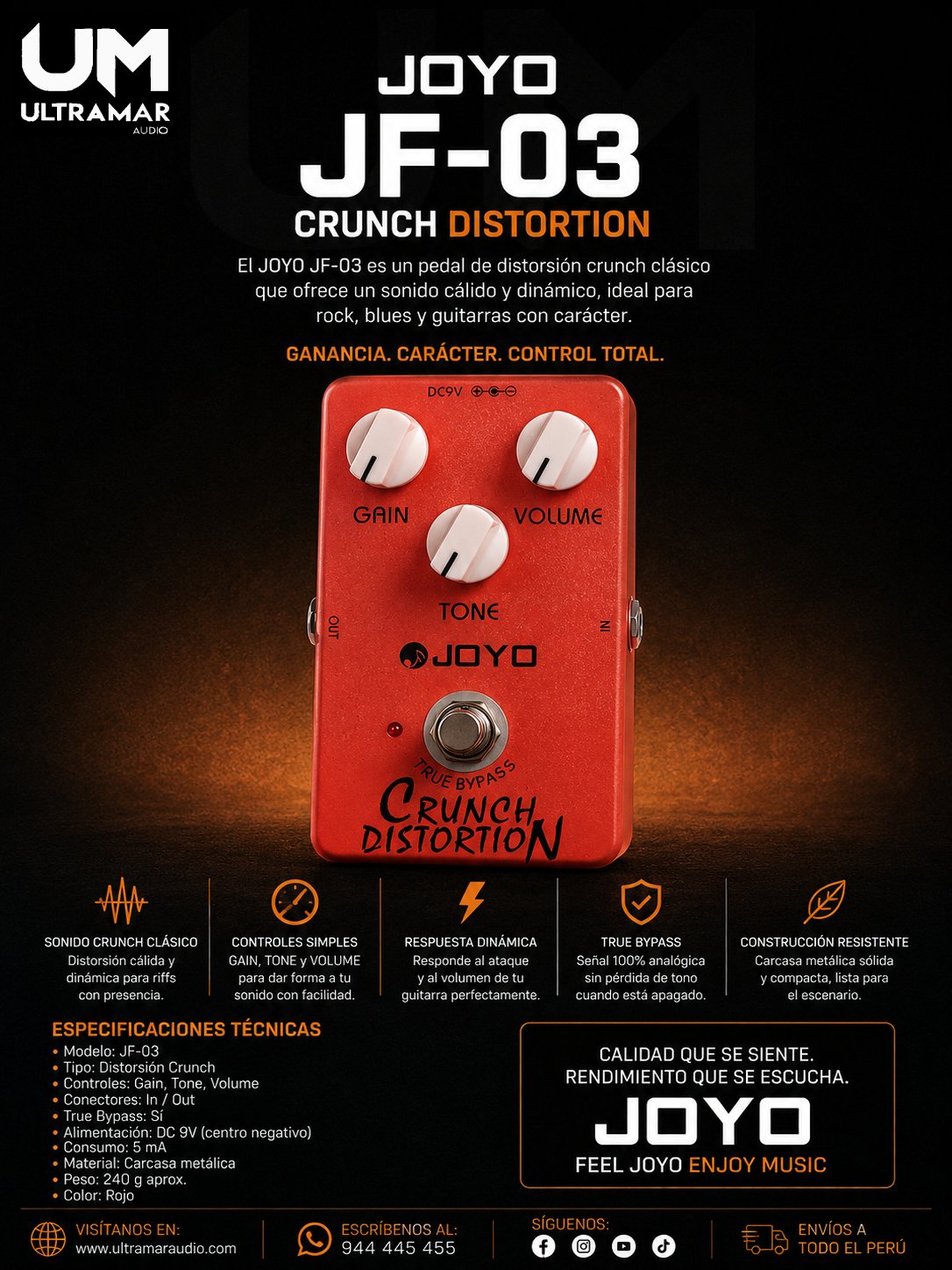 JOYO JF-03 Efecto «CRUNCH DISTORTION»