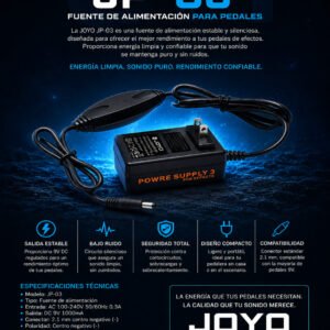 JOYO  JP-03 FUENTE DE ALIMENTACIÓN P/ EFECTOS C/UNA SALIDA DE 9V/2A