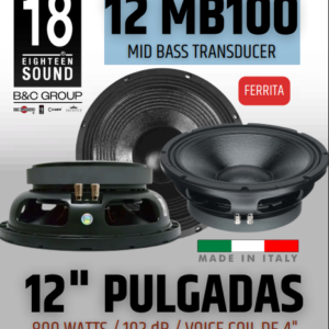 Eighteen Sound 12MB100   Woofer profesional de 12 pulgadas – Ferrita – Rango medio-bajo