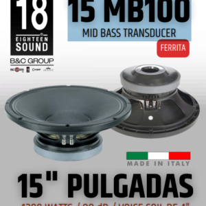 EIGHTHEEN SOUND 15 MB100   Woofer profesional de 15 pulgadas – Ferrita – Rango medio-bajo