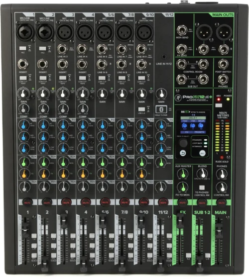 Mackie ProFX12v3+ Mezcladora analógica de 12 canales con USB-C, efectos y Bluetooth