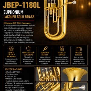 RISETONE  JBEP-1180L  EUPHONIUM LACQUER GOLD BRASS